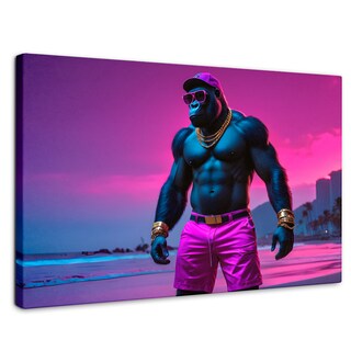 Foto 1 | Cuadro Decorativo Canvas Simio Crepuscular 90x60
