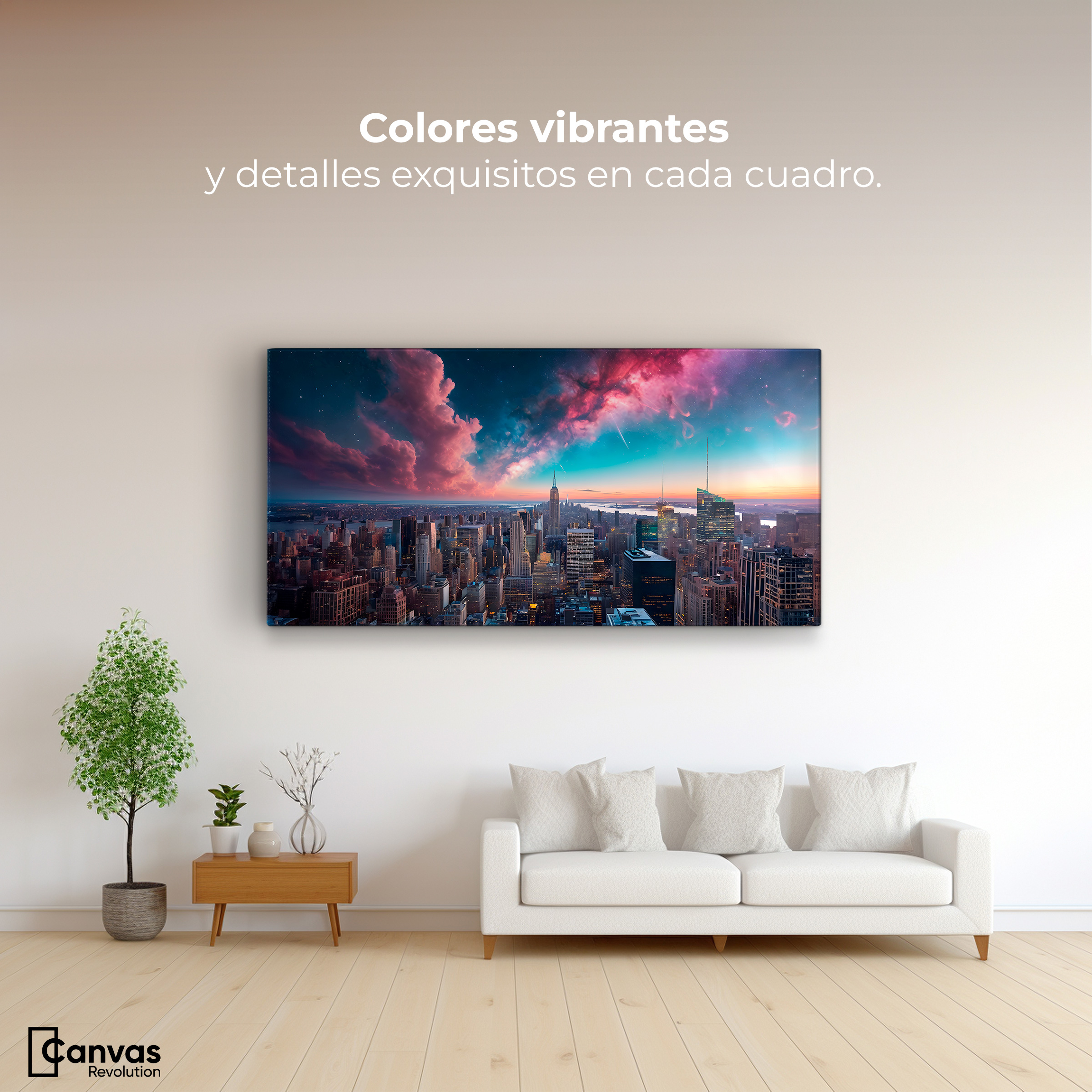 Foto 2 | Cuadro Decorativo Canvas Urbanidad Galáctica 160x80