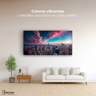 Foto 2 | Cuadro Decorativo Canvas Urbanidad Galáctica 160x80
