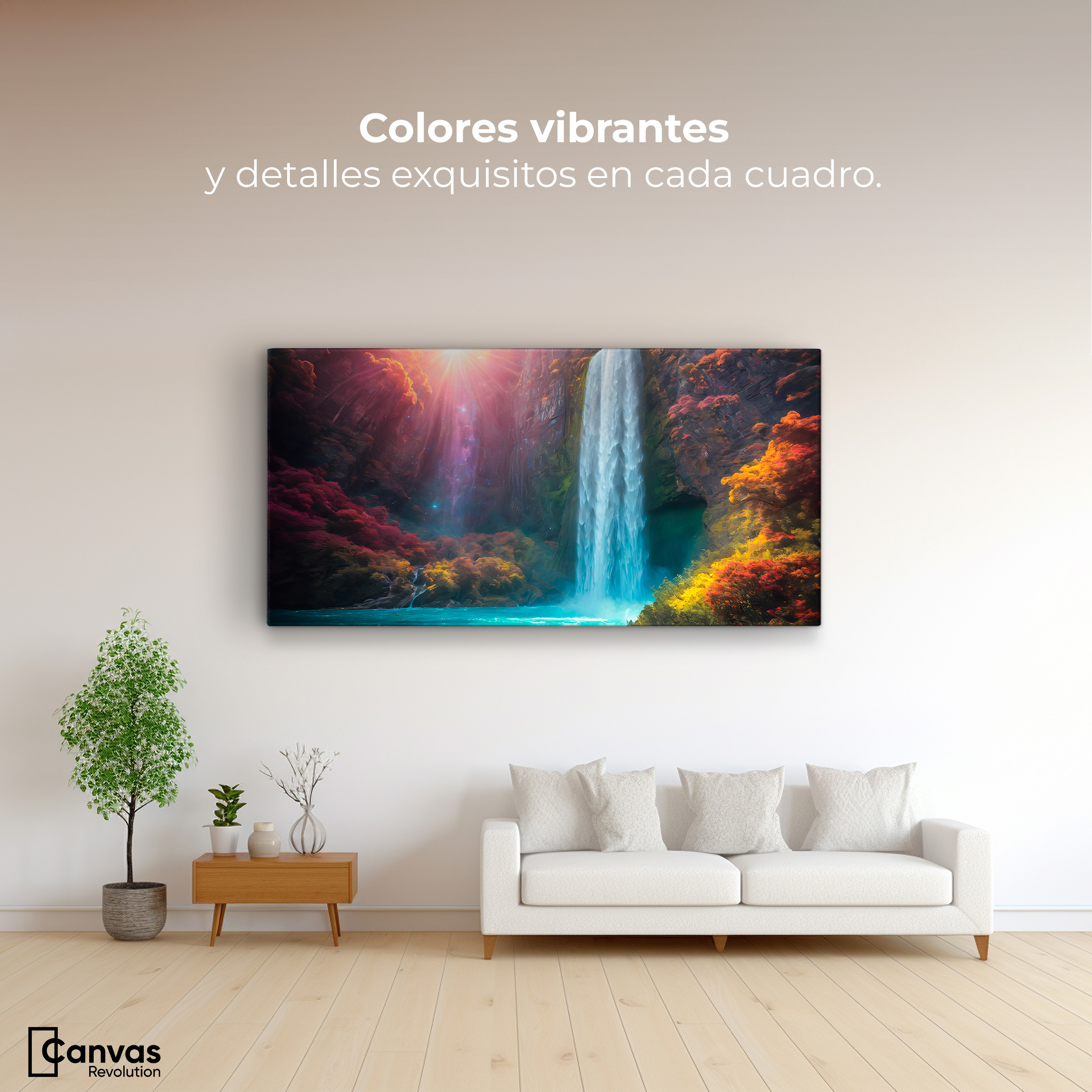 Foto 3 pulgar | Cuadro Decorativo Canvas Cascada Luminosa 160x80