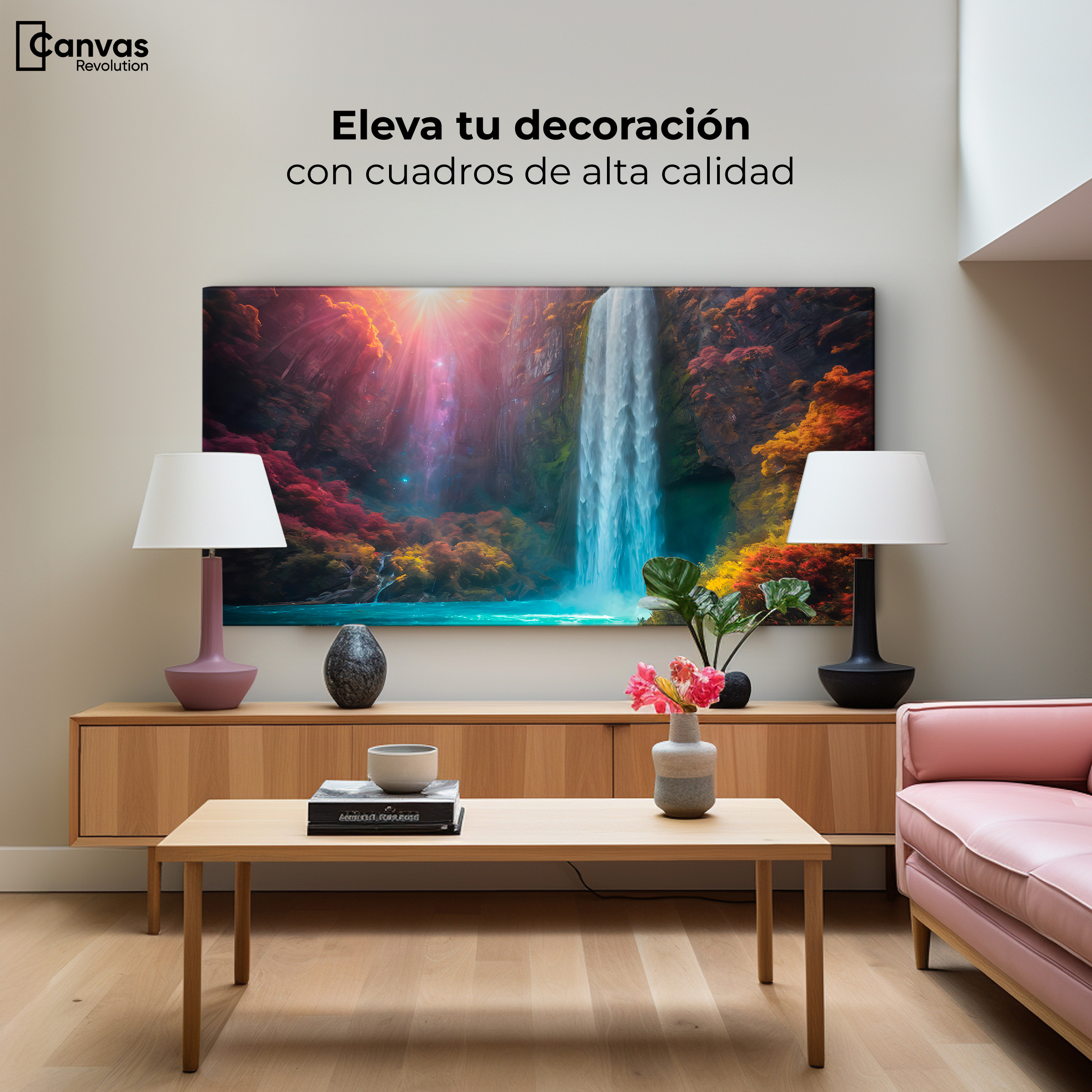 Foto 4 pulgar | Cuadro Decorativo Canvas Cascada Luminosa 160x80