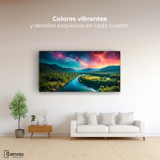 Foto 2 | Cuadro Decorativo Canvas Valle Rio Nebuloso 160x80