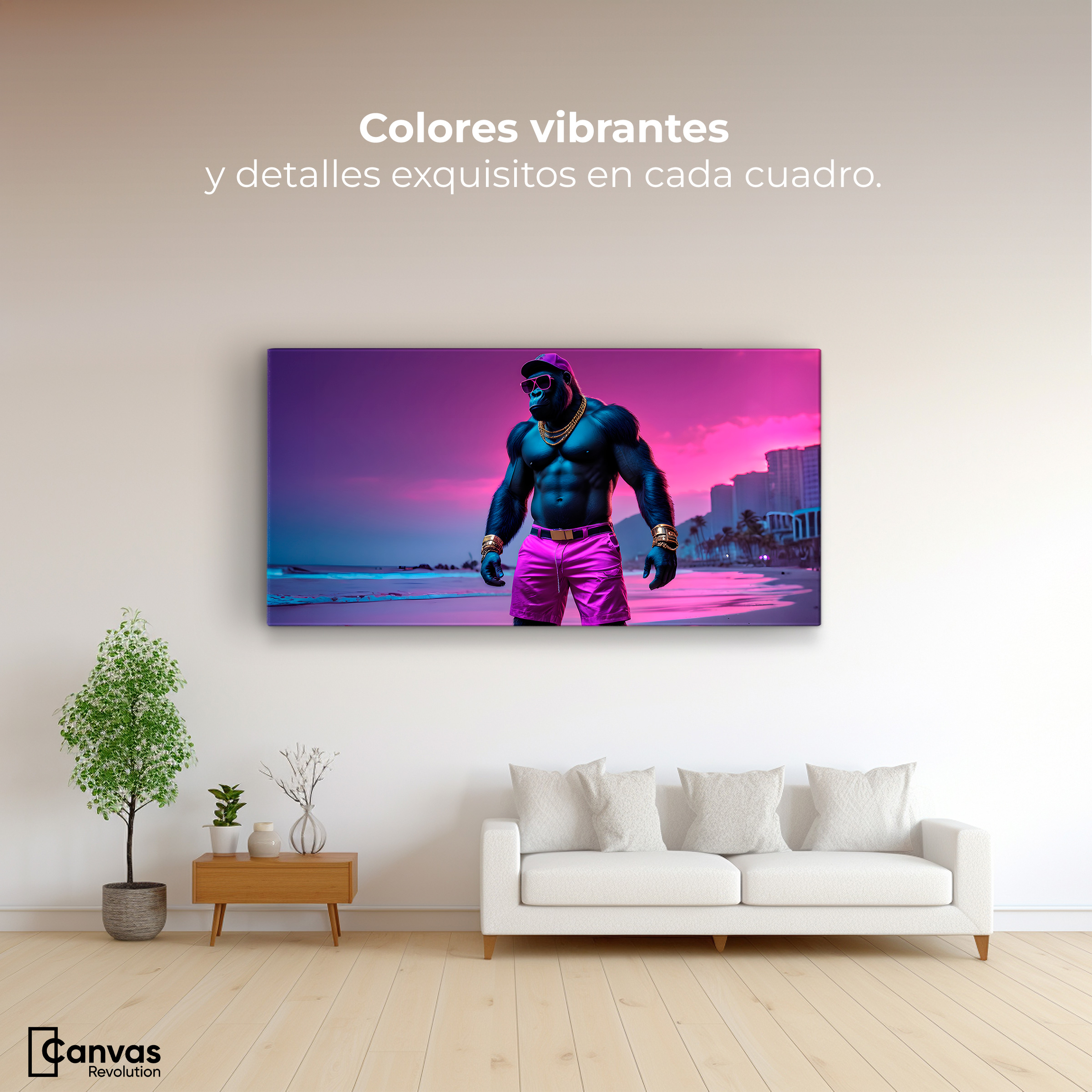 Foto 2 | Cuadro Decorativo Canvas Simio Crepuscular 120x60