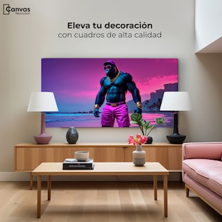 Foto 3 | Cuadro Decorativo Canvas Simio Crepuscular 120x60