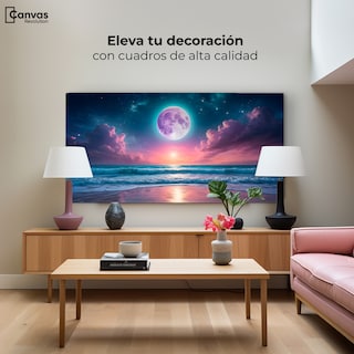 Foto 3 | Cuadro Decorativo Canvas Luz Lunar Sobre Mar 160x80