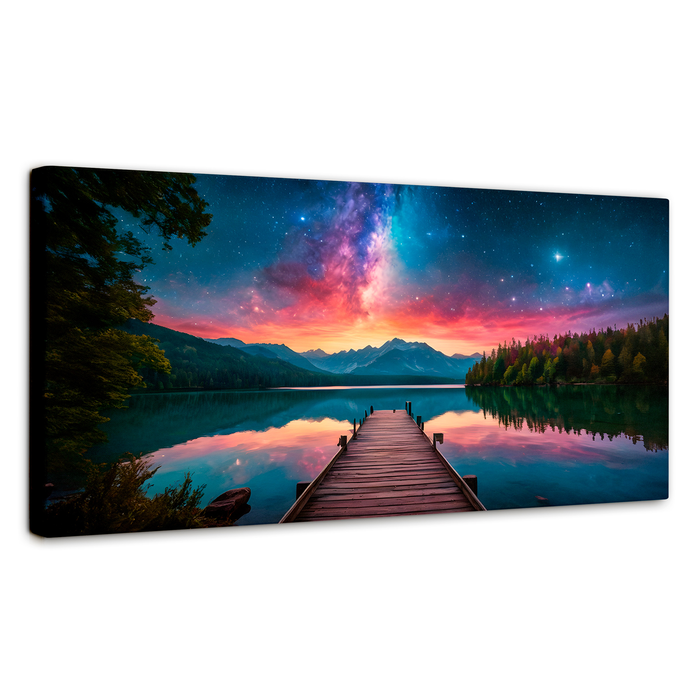 Cuadro Decorativo Canvas Muelle Sobre Cosmos 160x80