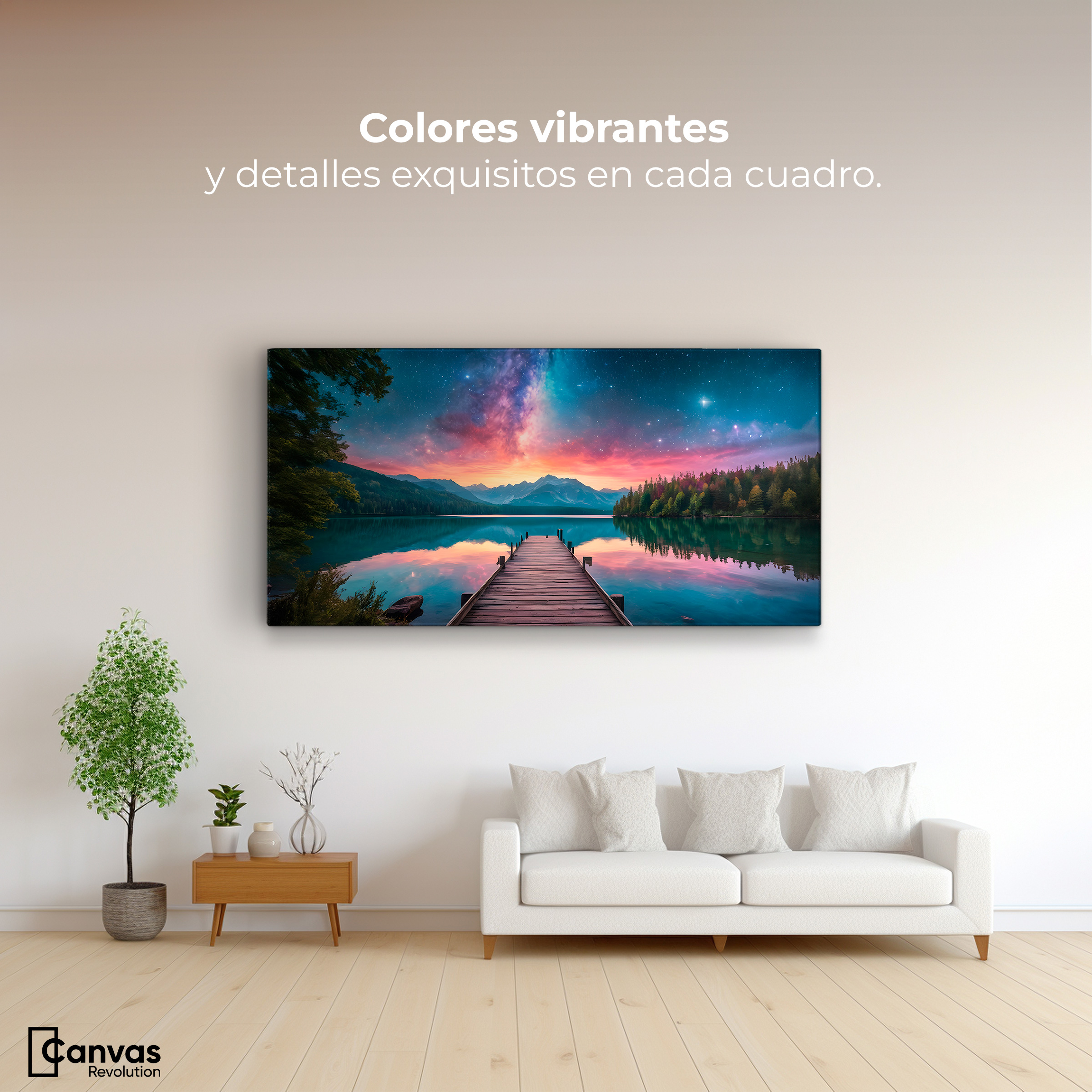 Foto 2 | Cuadro Decorativo Canvas Muelle Sobre Cosmos 160x80