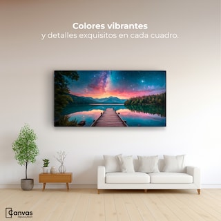 Foto 2 | Cuadro Decorativo Canvas Muelle Sobre Cosmos 160x80