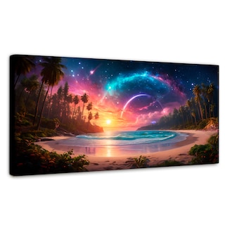 Foto 1 | Cuadro Decorativo Canvas Atardecer Galáctico 160x80