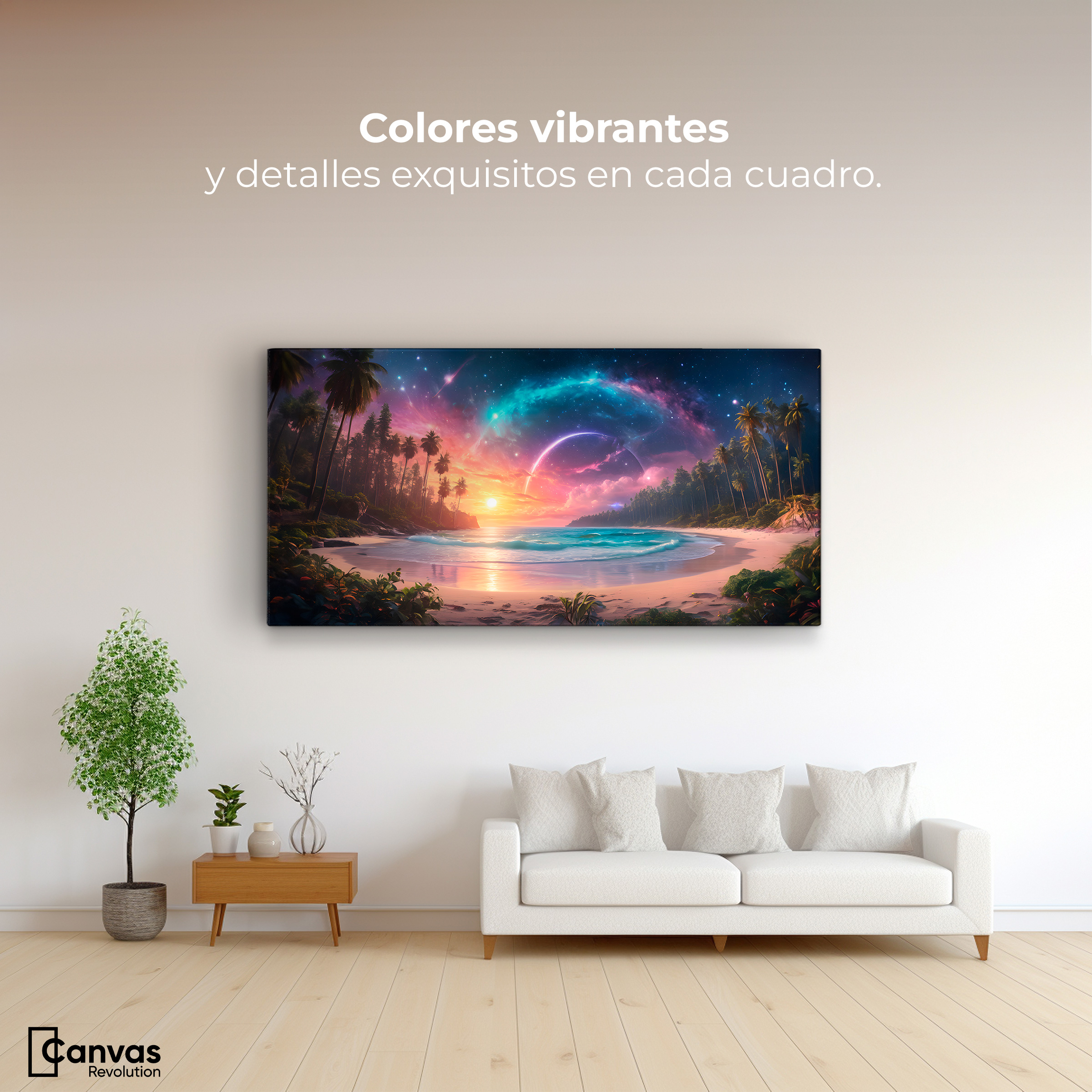Foto 3 pulgar | Cuadro Decorativo Canvas Atardecer Galáctico 160x80