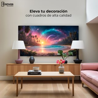 Foto 3 | Cuadro Decorativo Canvas Atardecer Galáctico 160x80