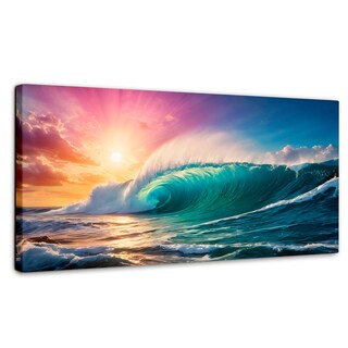 Foto 1 | Cuadro Decorativo Canvas Ola Crepuscular 160x80