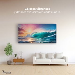 Foto 2 | Cuadro Decorativo Canvas Ola Crepuscular 160x80