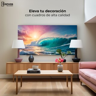 Foto 3 | Cuadro Decorativo Canvas Ola Crepuscular 160x80