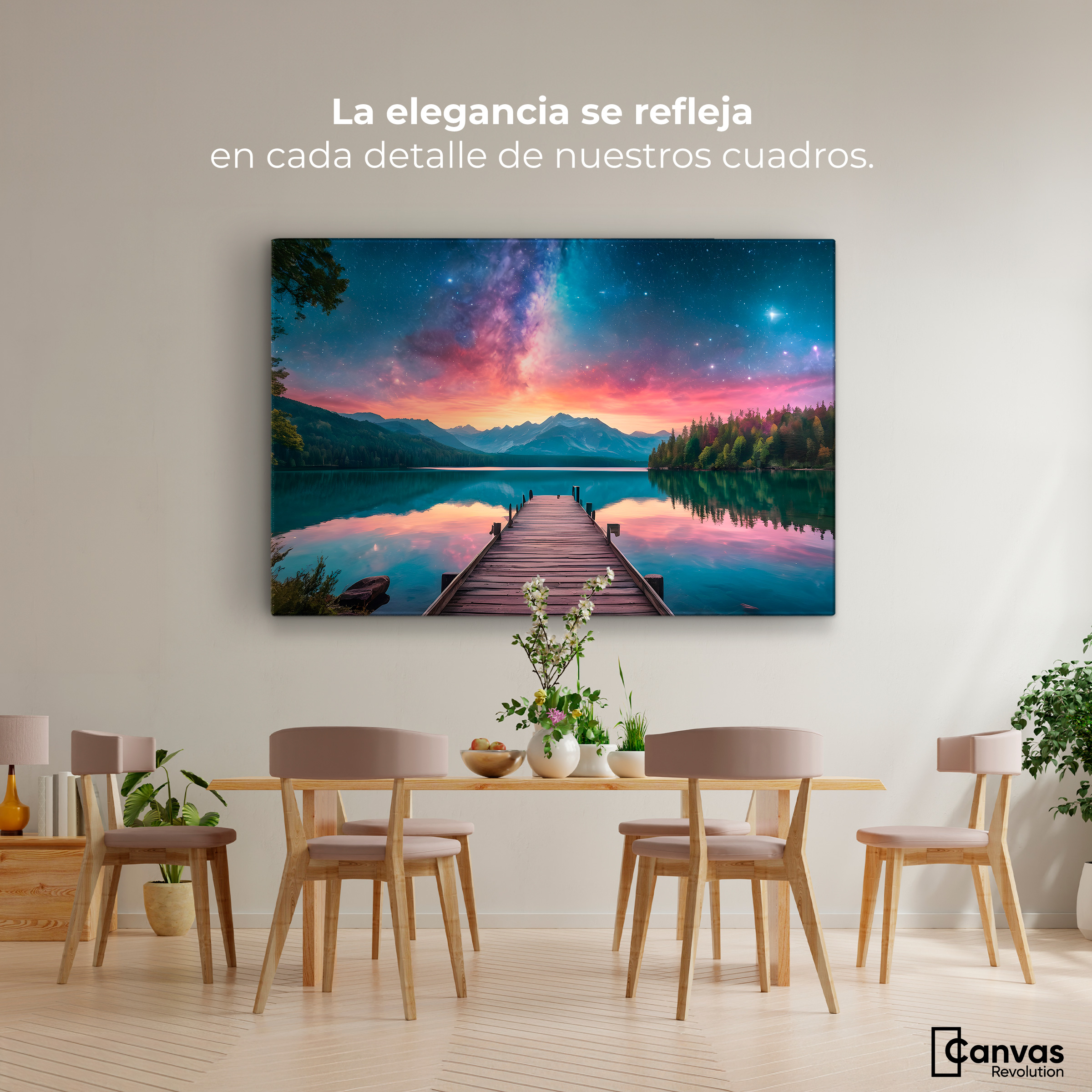 Foto 3 pulgar | Cuadro Decorativo Canvas Muelle Sobre Cosmos 90x60