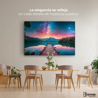 Foto 2 | Cuadro Decorativo Canvas Muelle Sobre Cosmos 90x60