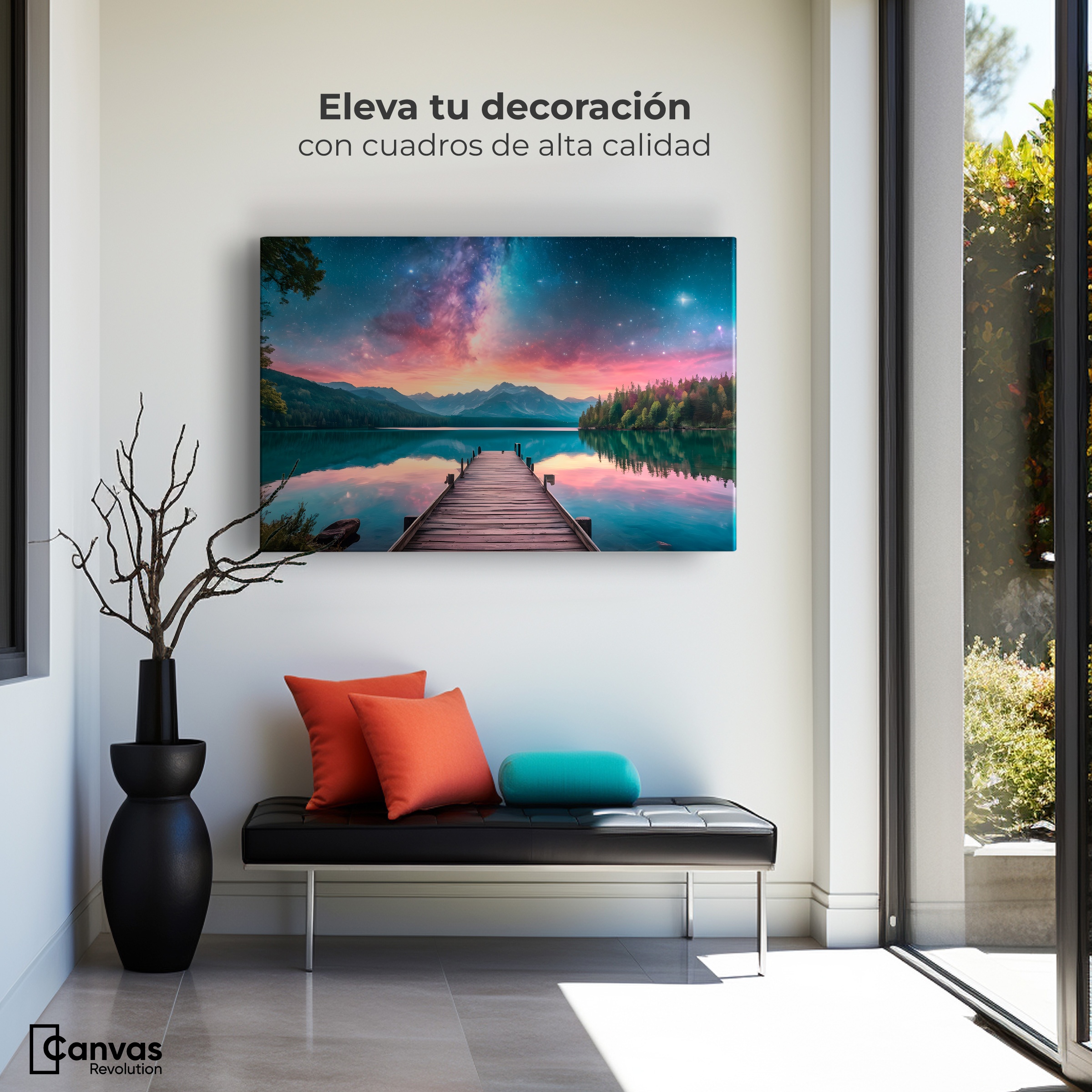 Foto 4 pulgar | Cuadro Decorativo Canvas Muelle Sobre Cosmos 90x60