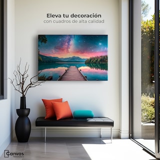 Foto 3 | Cuadro Decorativo Canvas Muelle Sobre Cosmos 90x60