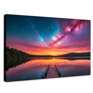 Foto 1 | Cuadro Decorativo Canvas Muelle Lago Estelar 90x60