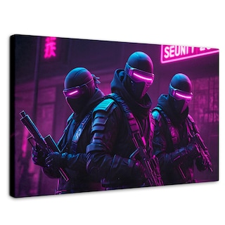 Foto 1 | Cuadro Decorativo Canvas Soldado Cyberpunk 90x60