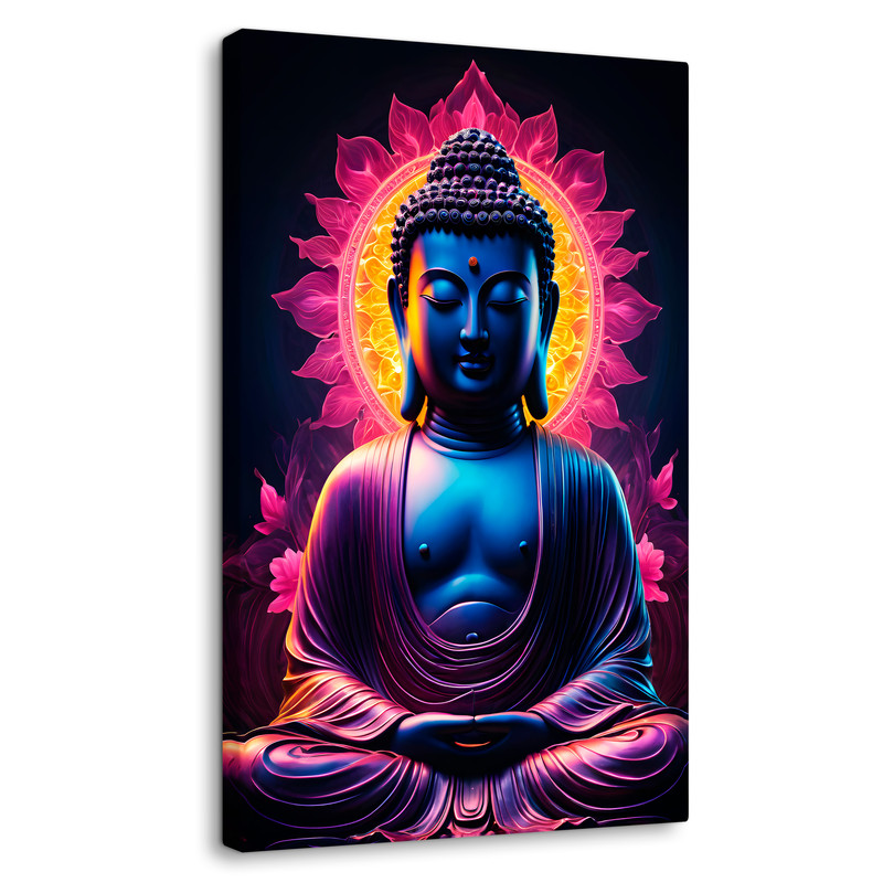 Cuadro Decorativo Canvas Buda Estatua Morada 60x90