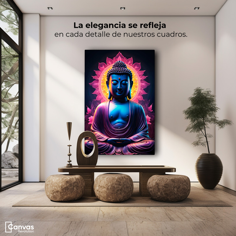 Foto 4 pulgar | Cuadro Decorativo Canvas Buda Estatua Morada 60x90