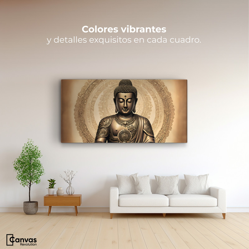 Foto 3 pulgar | Cuadro Decorativo Canvas Buda Trascender Dorado 160x80