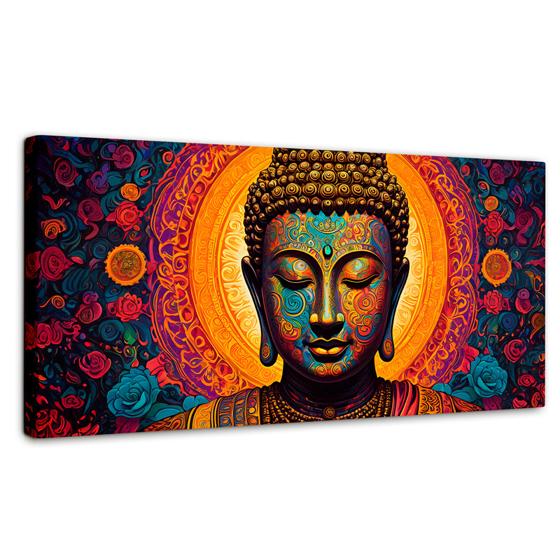 Foto 2 pulgar | Cuadro Decorativo Canvas Buda Vórtice Psicodélico 160x80