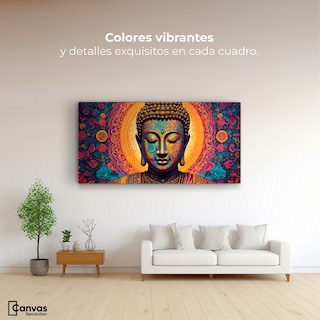 Foto 2 | Cuadro Decorativo Canvas Buda Vórtice Psicodélico 160x80