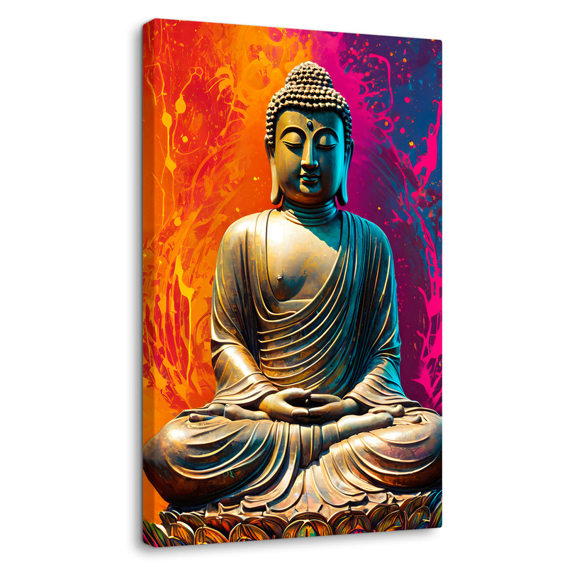 Cuadro Decorativo Canvas Buda Sobre Loto 60x90