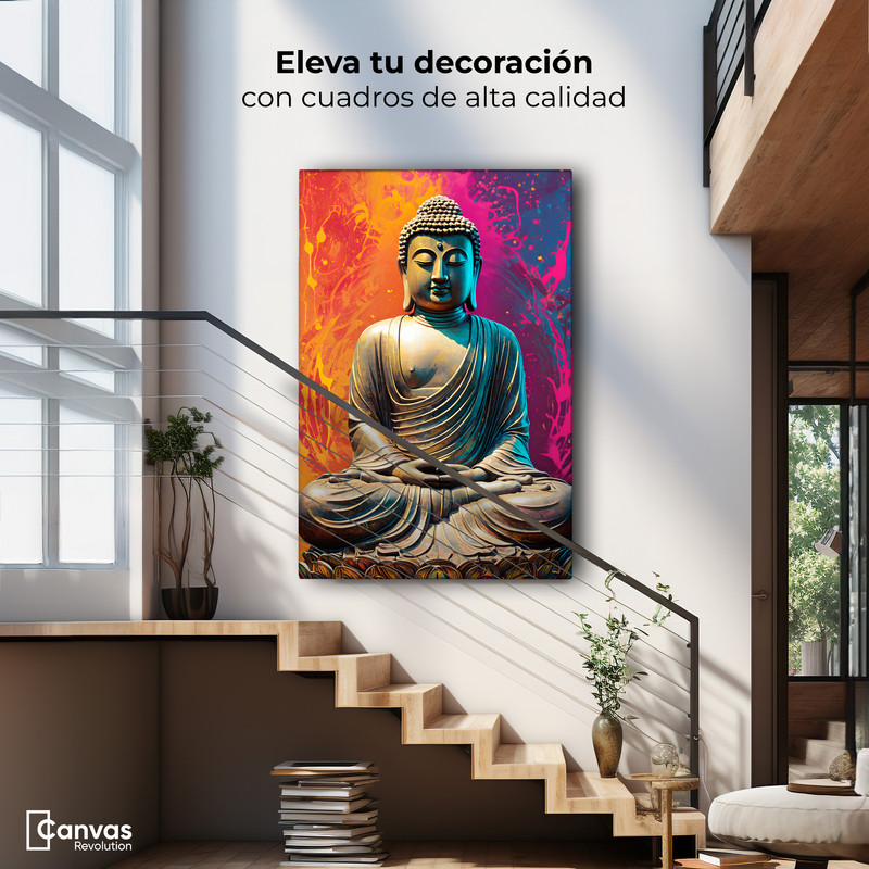 Foto 3 pulgar | Cuadro Decorativo Canvas Buda Sobre Loto 60x90