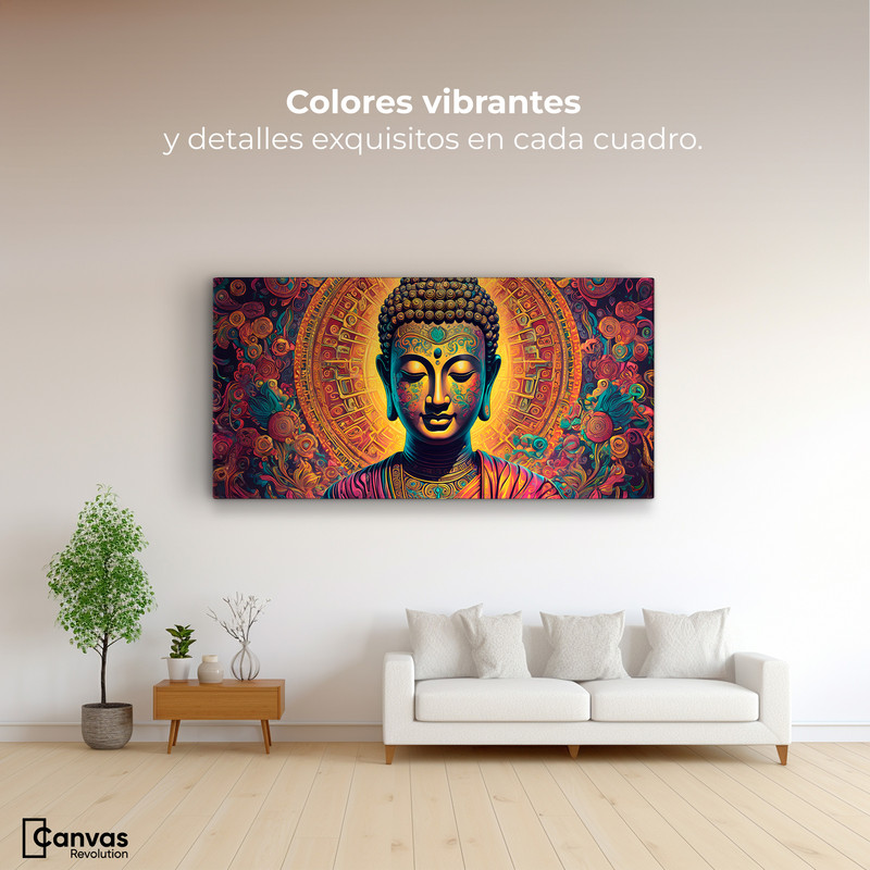 Foto 3 pulgar | Cuadro Decorativo Canvas Buda Jardín Sueños 160x80