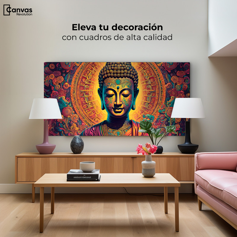 Foto 4 pulgar | Cuadro Decorativo Canvas Buda Jardín Sueños 160x80