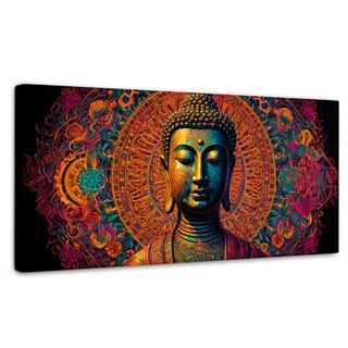 Foto 1 | Cuadro Decorativo Canvas Buda sobre Mándala 160x80 cm
