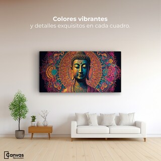 Foto 2 | Cuadro Decorativo Canvas Buda sobre Mándala 160x80 cm