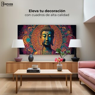 Foto 3 | Cuadro Decorativo Canvas Buda sobre Mándala 160x80 cm