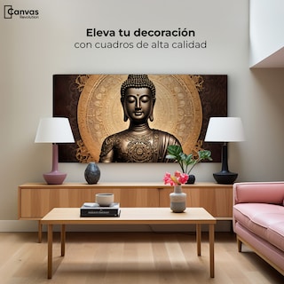 Foto 3 | Cuadro Decorativo Canvas Buda Astral Dorado 160x80