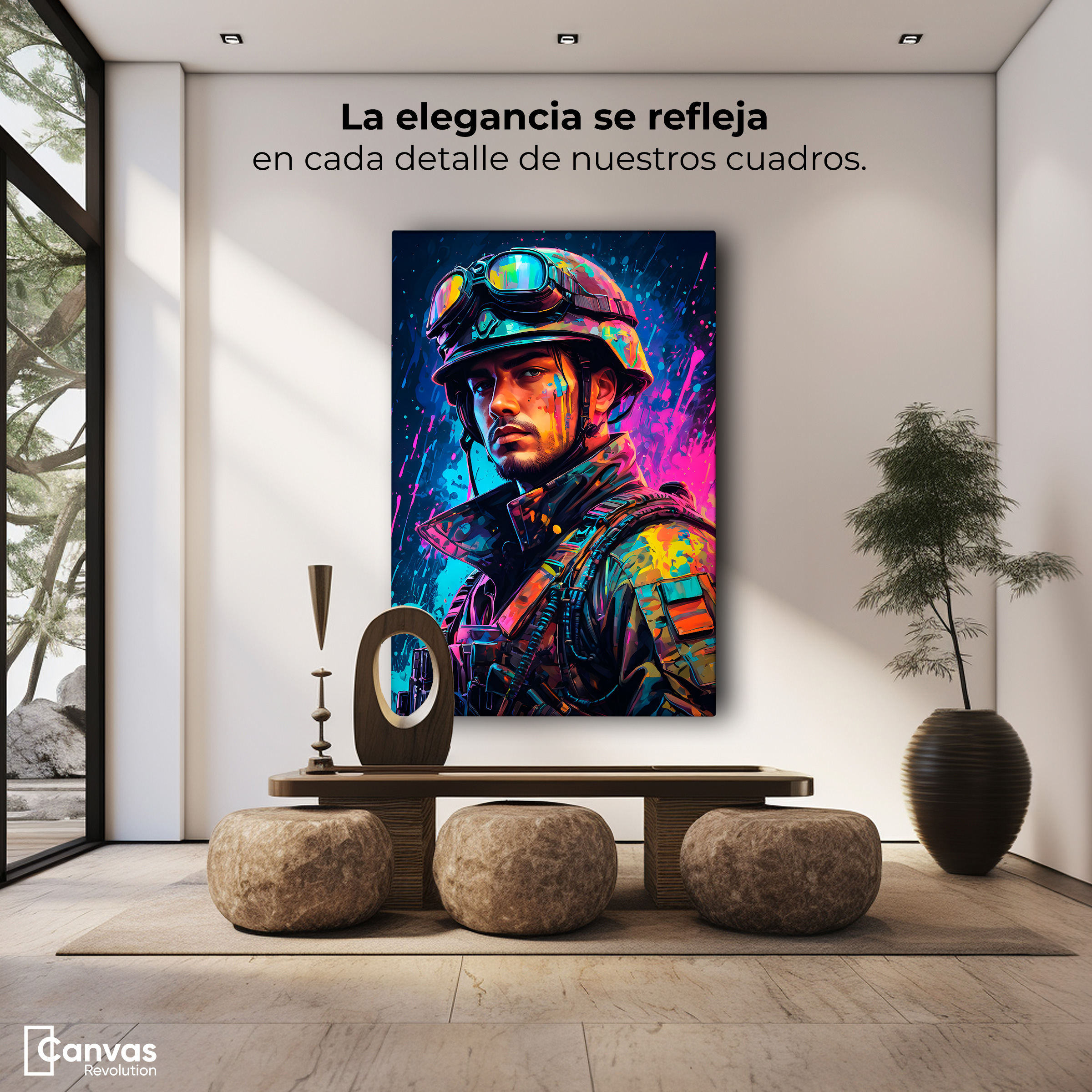 Foto 4 pulgar | Cuadro Decorativo Canvas Soldado Futurista 60x90