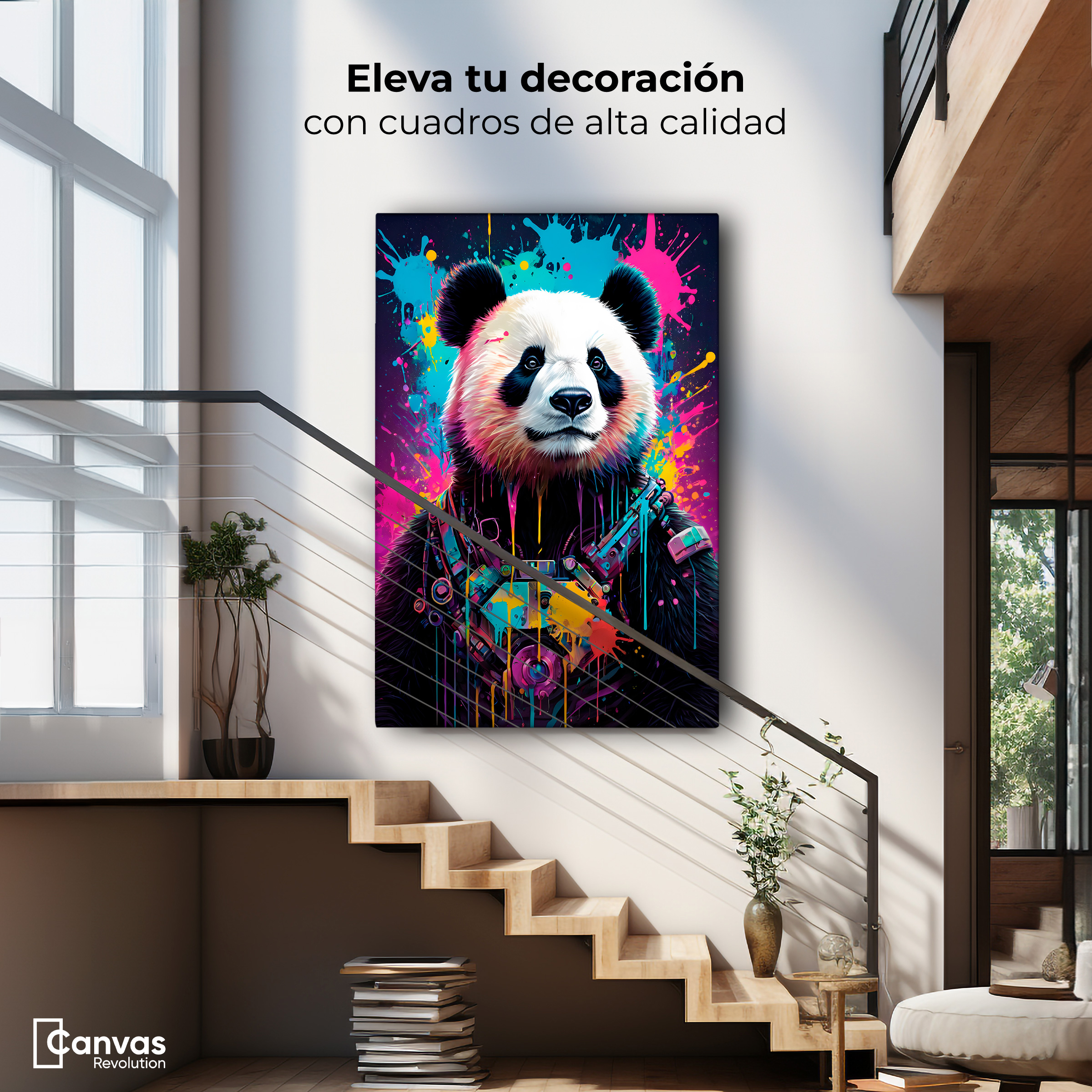 Foto 3 pulgar | Cuadro Decorativo Canvas Panda Tecnoarte 60x90