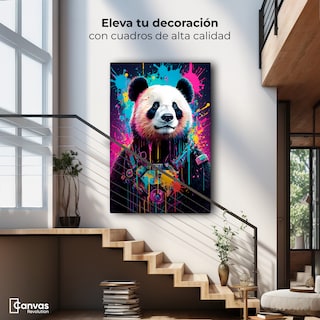 Foto 2 | Cuadro Decorativo Canvas Panda Tecnoarte 60x90