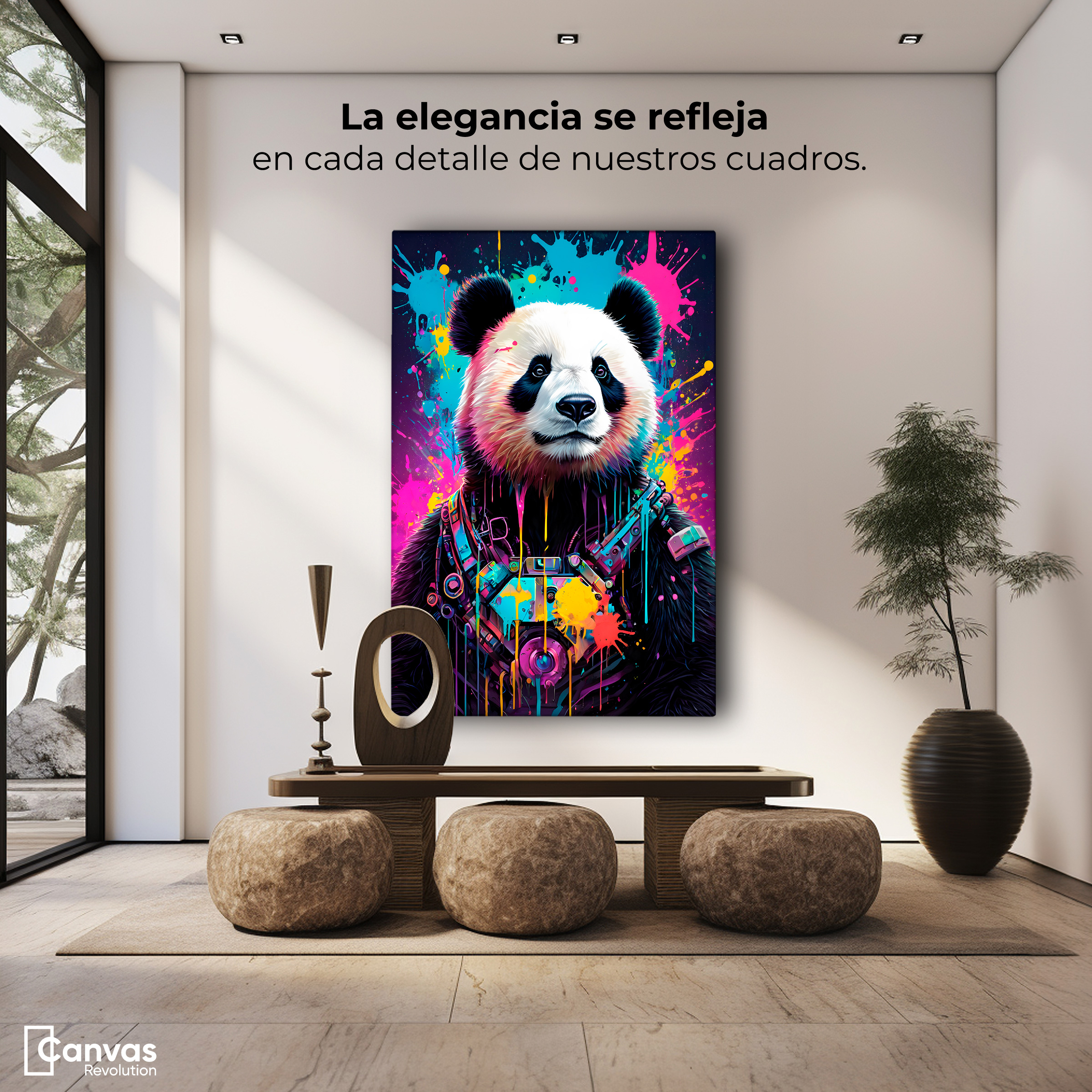 Foto 4 pulgar | Cuadro Decorativo Canvas Panda Tecnoarte 60x90
