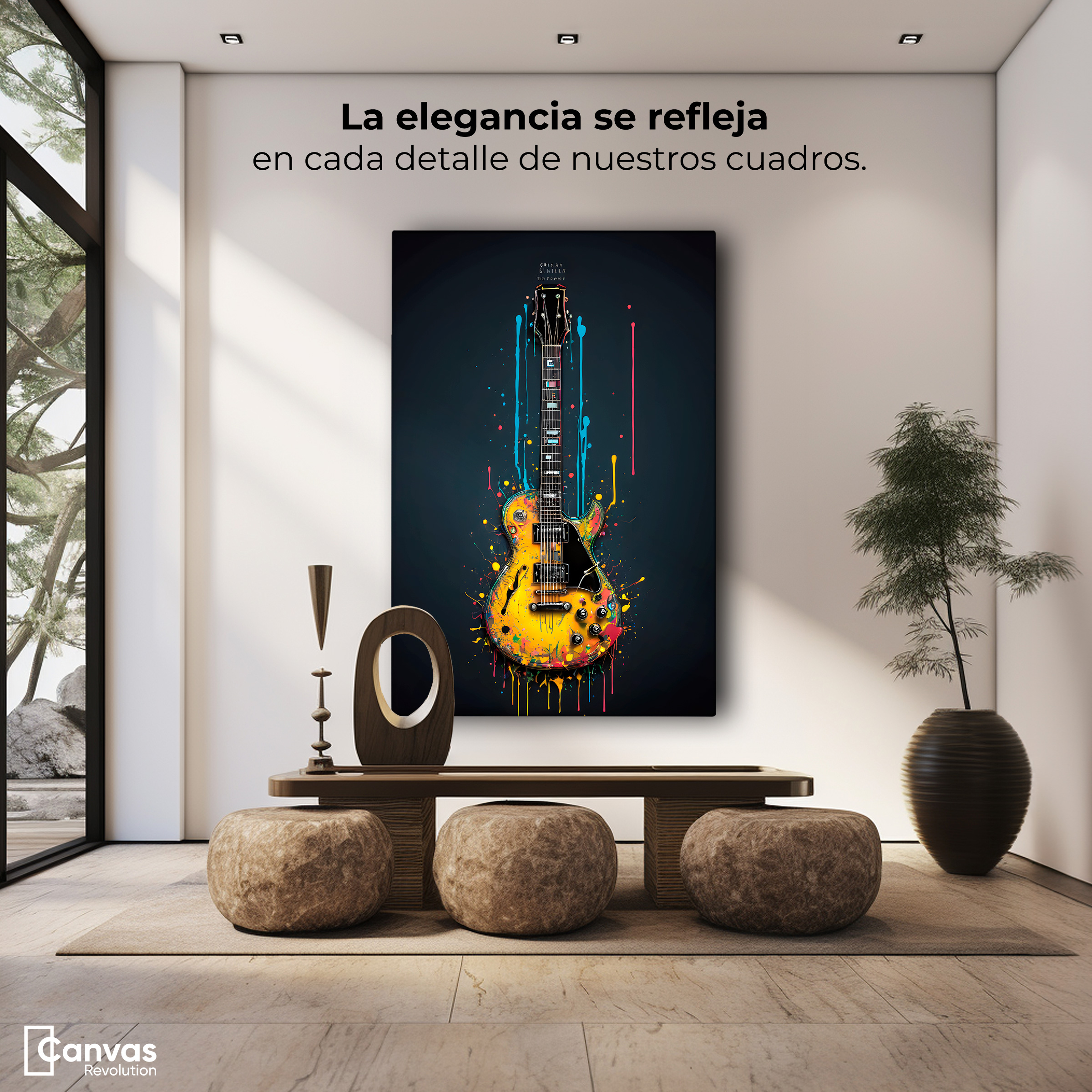 Cuadro Decorativo Canvas Guitarra Vibrante 60x90