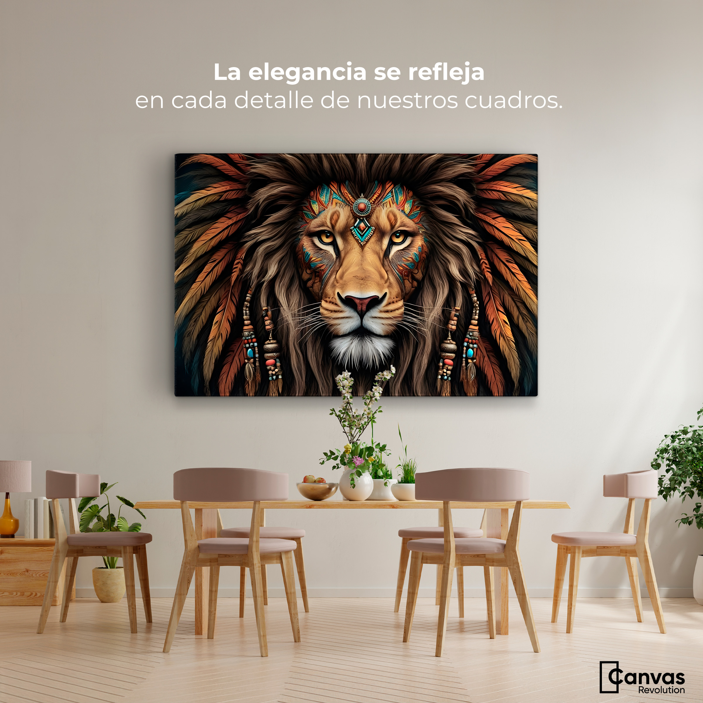 Foto 3 pulgar | Cuadro Decorativo Canvas Realeza Salvaje 90x60