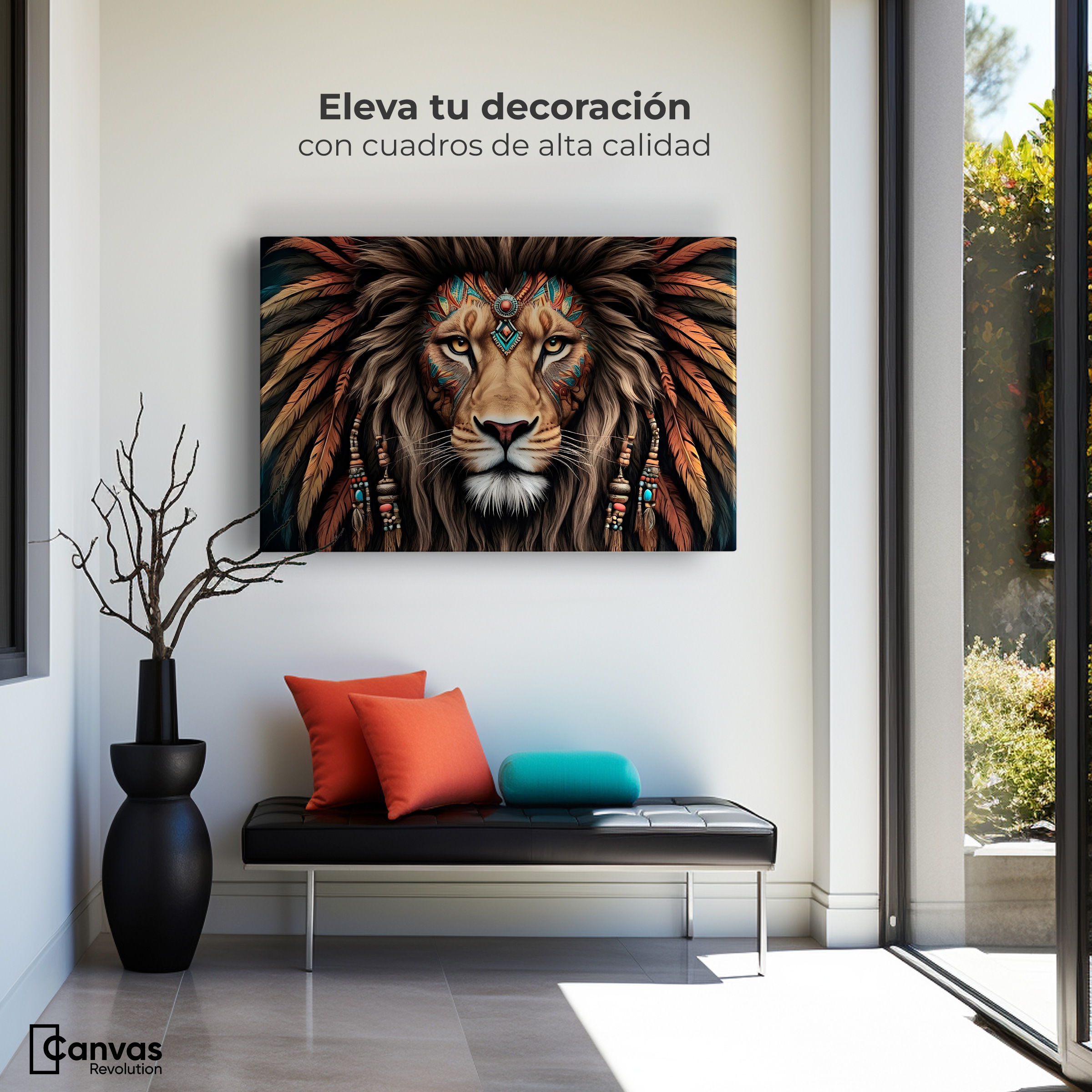 Foto 4 pulgar | Cuadro Decorativo Canvas Realeza Salvaje 90x60