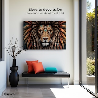 Foto 3 | Cuadro Decorativo Canvas Realeza Salvaje 90x60