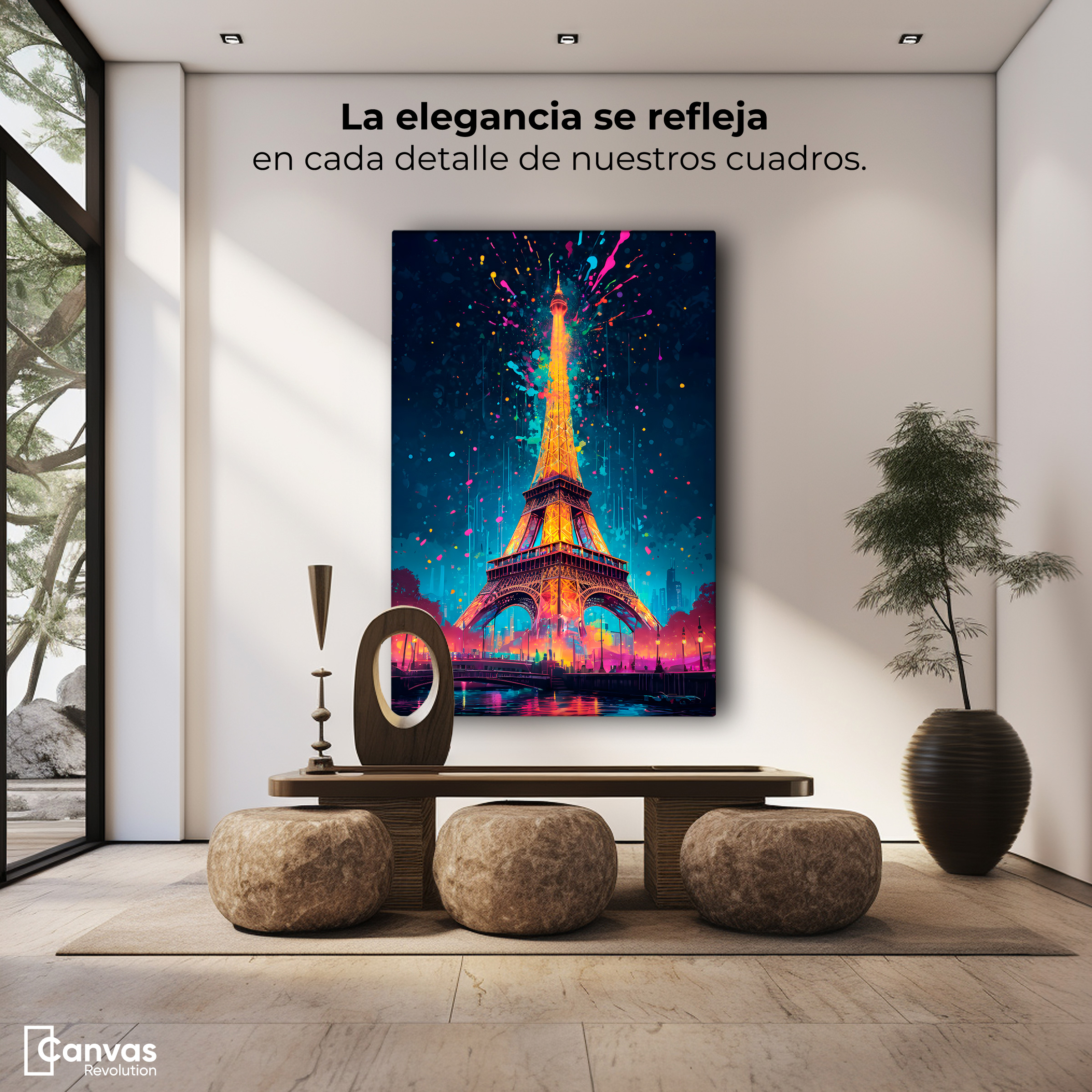 Foto 4 pulgar | Cuadro Decorativo Canvas Destellos París 60x90
