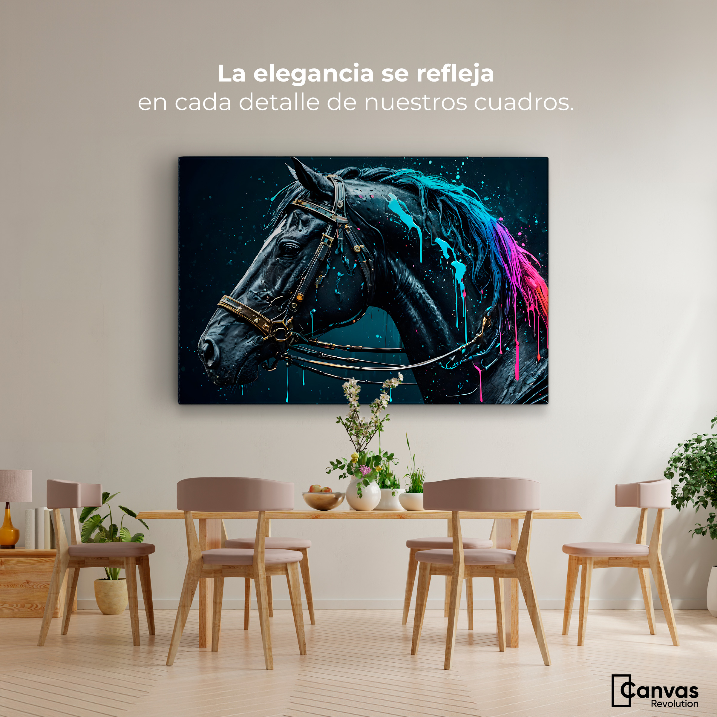 Foto 2 | Cuadro Decorativo Canvas Caballo Cósmico 90x60