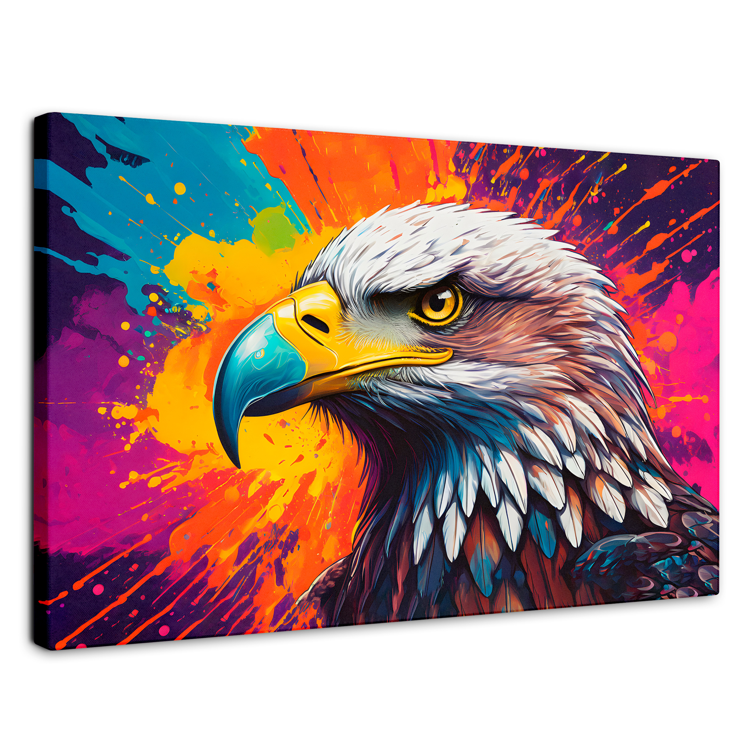 Cuadro Decorativo Canvas Águila Arcoíris 90x60