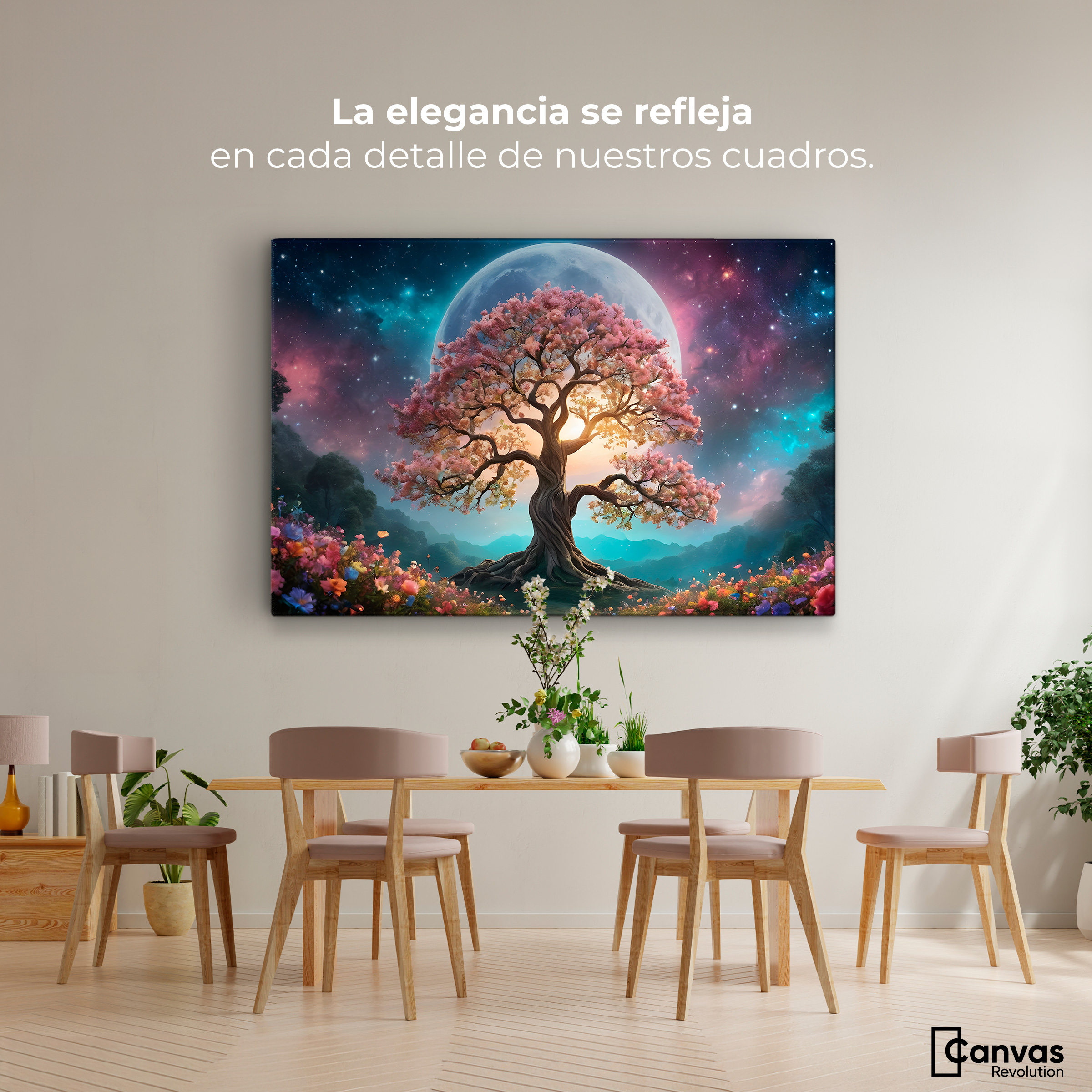 Foto 2 | Cuadro Decorativo Canvas Nocturno Floral 90x60