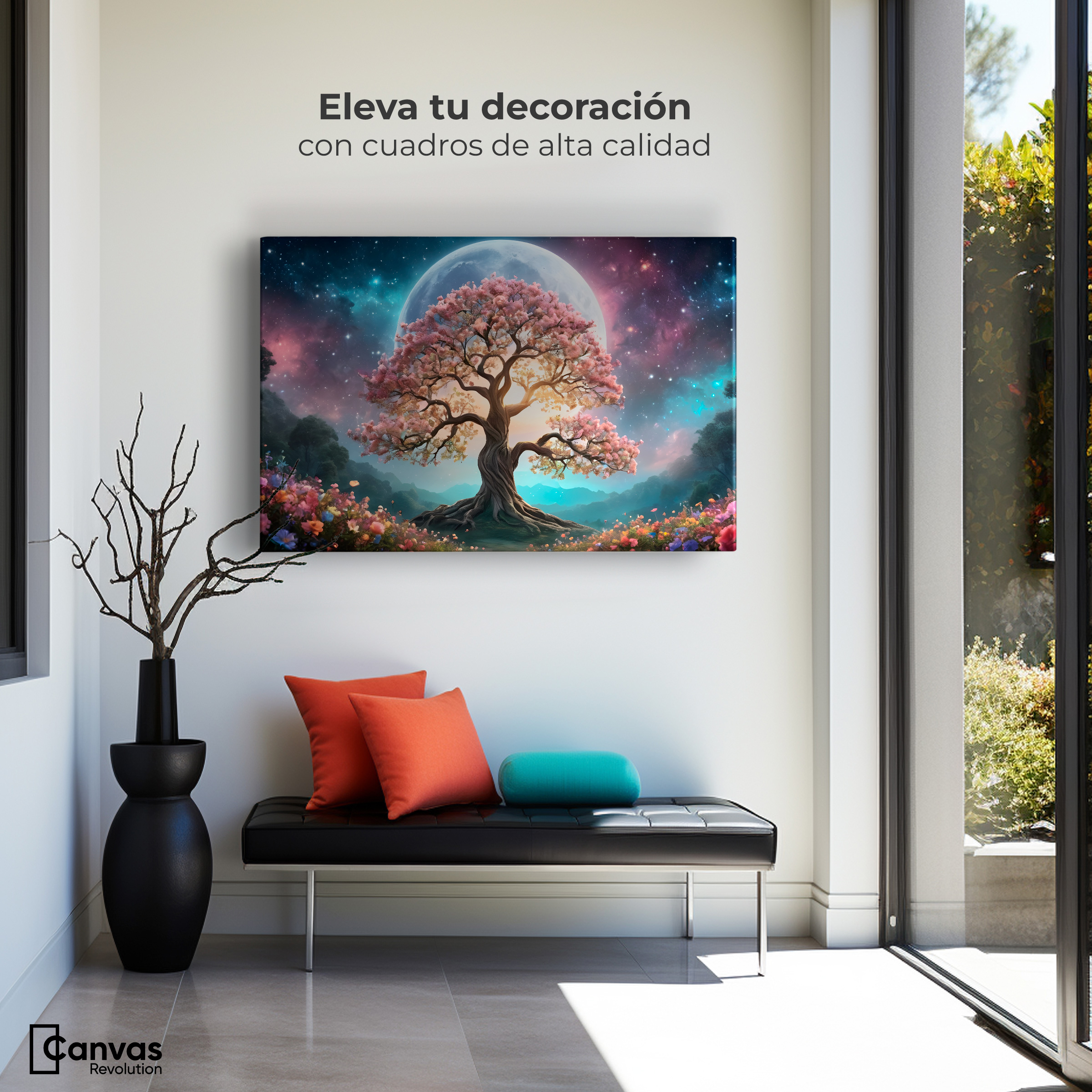 Foto 4 pulgar | Cuadro Decorativo Canvas Nocturno Floral 90x60